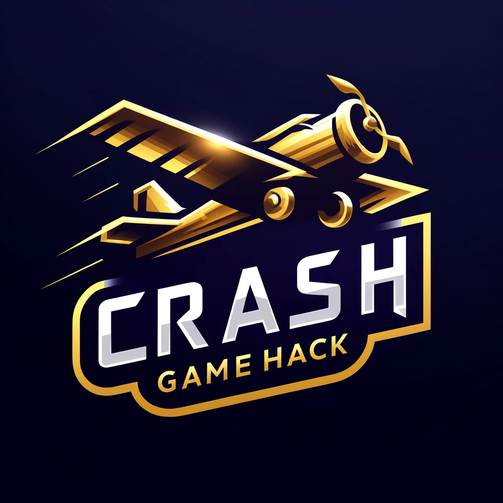 DALL·E 2024-10-09 20.52.32 - Create a sleek and professional logo for a gaming website called 'CrashGameHack' with the golden plane as a central element. Make the design minimalis